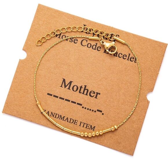 NWT Wool + Pepper Co. Morse Code Bracelet - Mother - Picture 1 of 6
